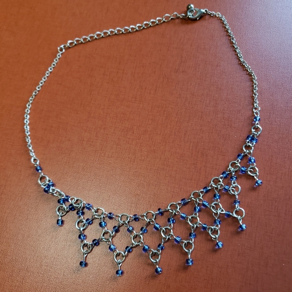 Dainty Blue 90s Choker Unlisted Necklace- 19 - Picture 6 of 11
